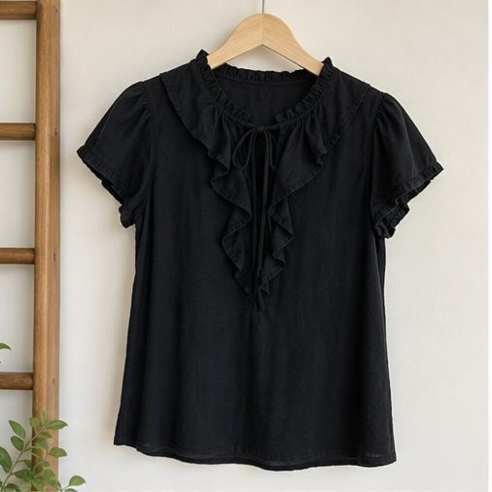 Black Button Blouse